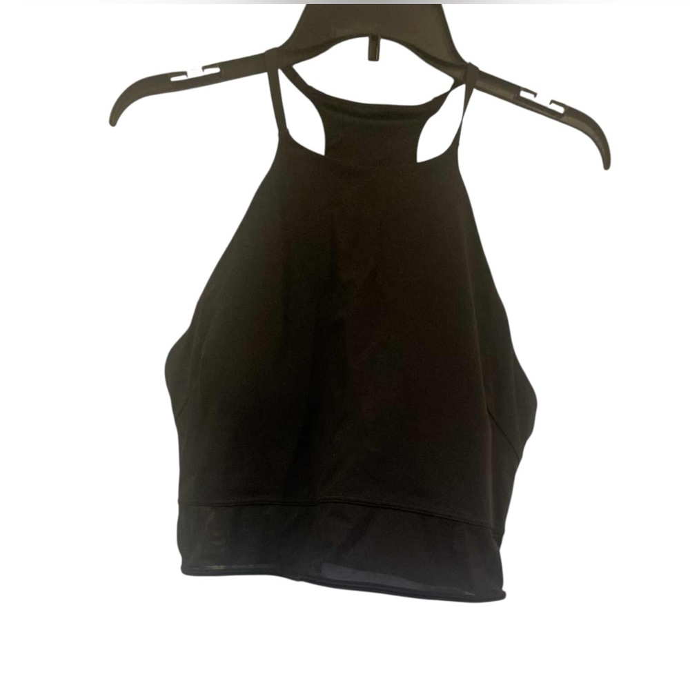 Lululemon nulu high neck mesh hem tank BLACK Size XL